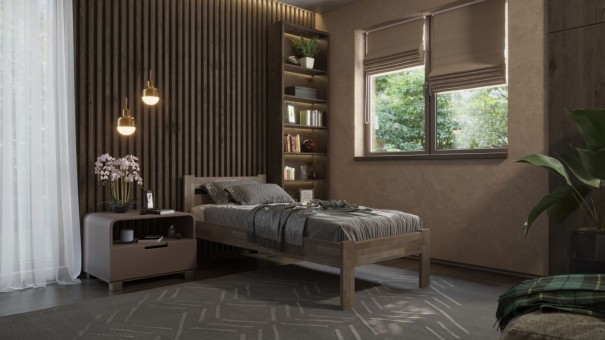 Łóżko z litego drewna bukowego lub dębowego