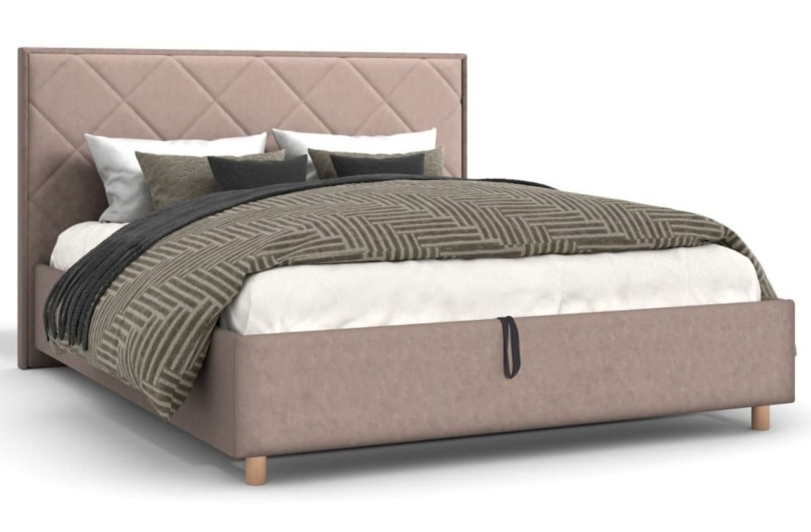 Wezgłowie Klinmam Madison z tapicerowanymi kwadratami charakteryzuje się pomysłowym designem i nienagannym wykonaniem.