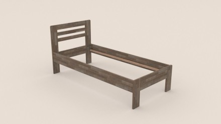 Łóżko z litego buku lub dębu, sprawiające wrażenie lekkiego