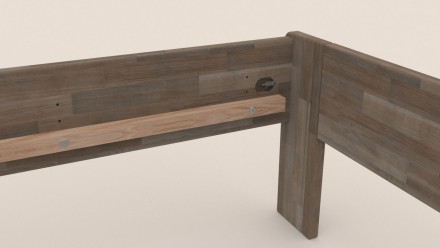 Łóżko z litego buku lub dębu, sprawiające wrażenie lekkiego