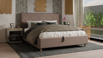 Wezgłowie Klinmam Madison z tapicerowanymi kwadratami charakteryzuje się pomysłowym designem i nienagannym wykonaniem.