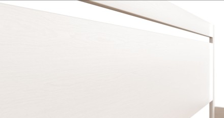 Łóżko Matera przyciąga uwagę swoim kształtem i prostym, nowoczesnym designem.