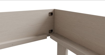 Łóżko Matera przyciąga uwagę swoim kształtem i prostym, nowoczesnym designem.