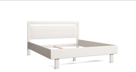 Łóżko Matera przyciąga uwagę swoim kształtem i prostym, nowoczesnym designem.