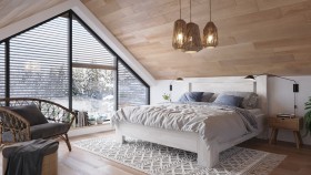 Wysokie i wytrzymałe łóżko z litego drewna