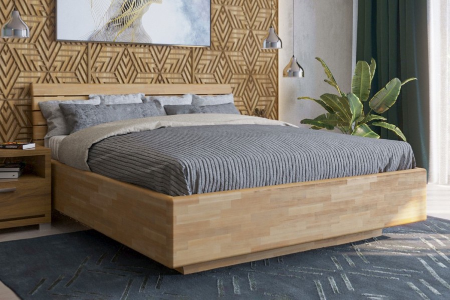 Łóżko wygląda tak, jakby za chwilkę miało unieść się w powietrzu.