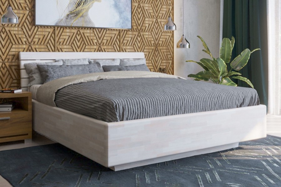 Łóżko wygląda tak, jakby za chwilkę miało unieść się w powietrzu.