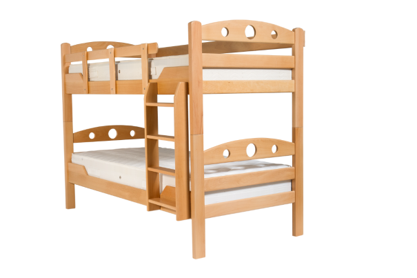 Drewniane łóżko dwupoziomowe Vernon. 