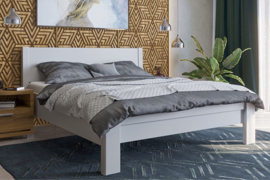 Solidne wykonane masywne łóżko Sion H1 stanie się godną ozdobą Twojej sypialni, wprowadzając do niej przytulność i komfort.