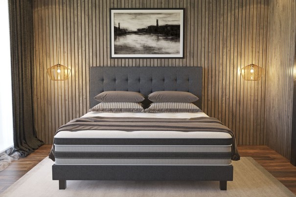 Łóżko w nowoczesnym stylu, które jest nie tylko piękne, ale także praktyczne.