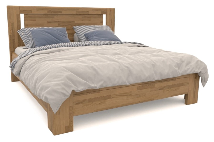 Wysokie i wytrzymałe łóżko z litego drewna