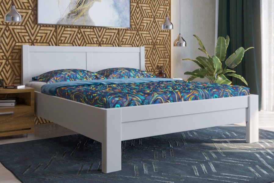 Solidne wykonane masywne łóżko Sion H3 stanie się godną ozdobą Twojej sypialni, wprowadzając do niej przytulność i komfort.