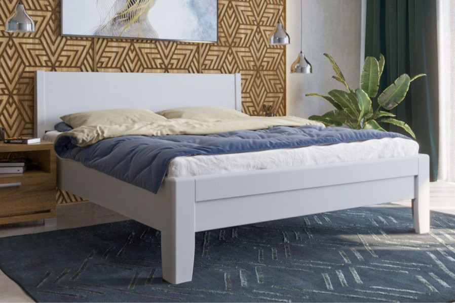 Solidne wykonane masywne łóżko Sion K1 stanie się godną ozdobą Twojej sypialni, wprowadzając do niej przytulność i komfort.