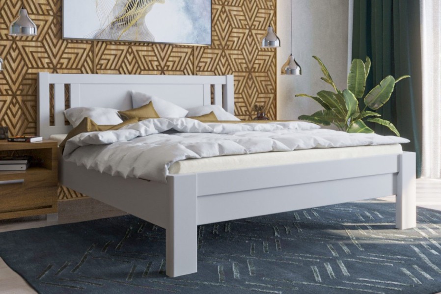 Solidne wykonane masywne łóżko Sion H2 stanie się godną ozdobą Twojej sypialni, wprowadzając do niej przytulność i komfort.