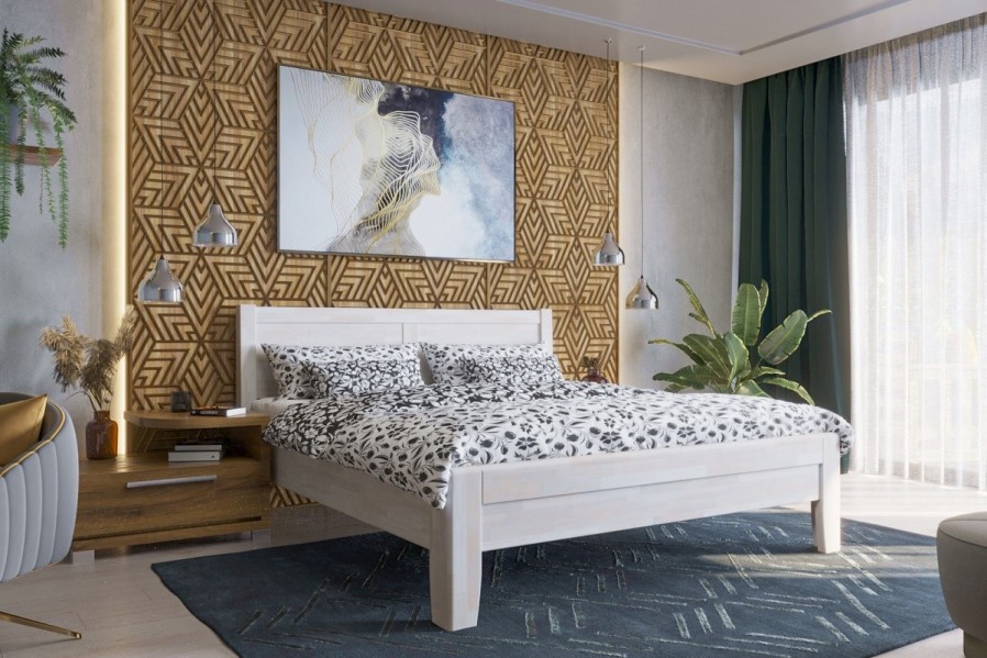 Solidne wykonane masywne łóżko Sion K3 stanie się godną ozdobą Twojej sypialni, wprowadzając do niej przytulność i komfort.