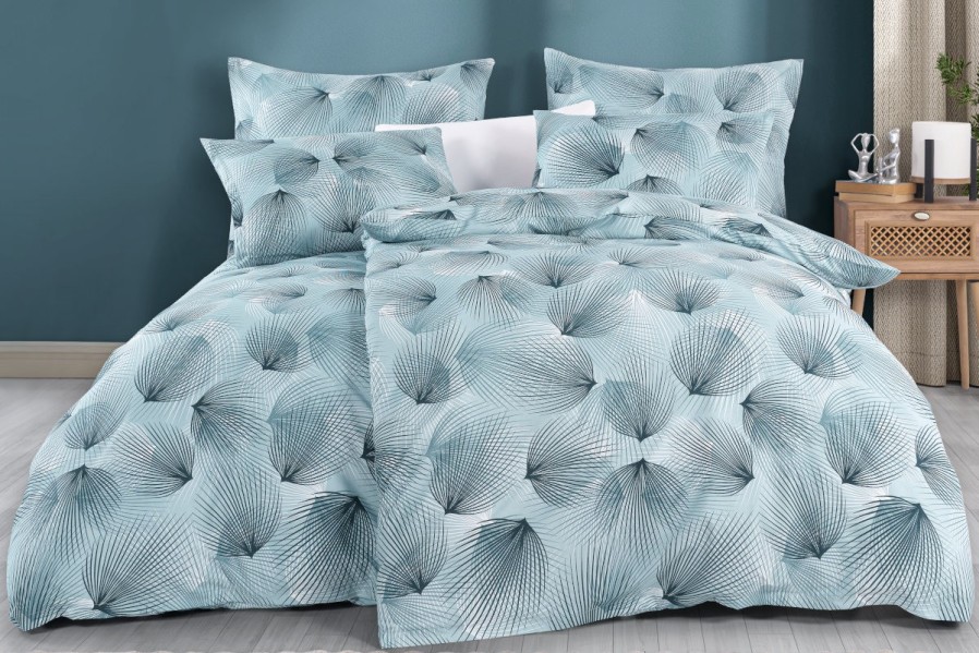 Pościel Ocean Leafs jest przyjemna w dotyku, doskonale odprowadza wilgoć i prawie się nie gniecie.