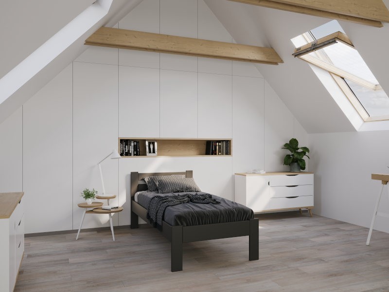 Łóżko z litego drewna bukowego lub dębowego