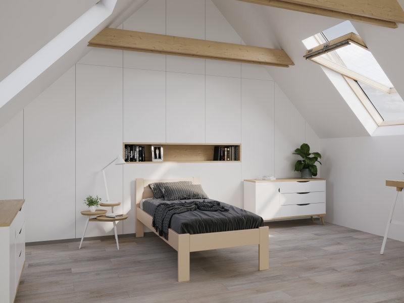 Łóżko z litego drewna bukowego lub dębowego