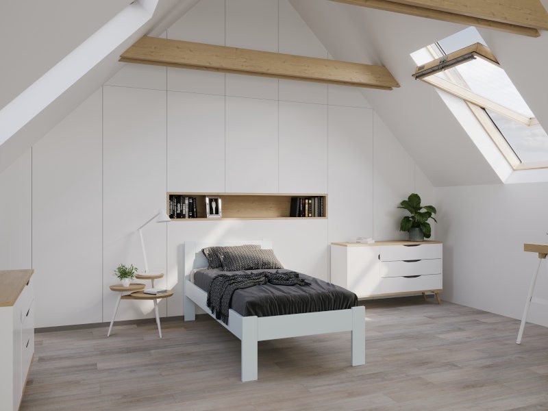 Łóżko z litego drewna bukowego lub dębowego