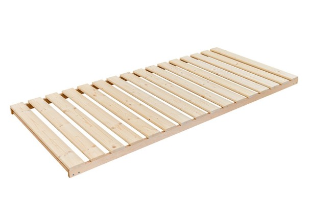 Stelaż Klinmam Solid Wood Slat - Frame jest wykonany z wytrzymałych listew świerkowych, które są przymocowane do ramy za pomocą złączy.