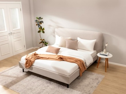 Klinmam Comfort Laguna to eleganckie i ponadczasowe łóżko z tapicerowanym wezgłowiem, które wprowadza prostotę i czystość designu.