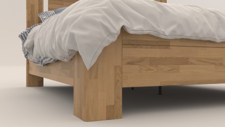 Wysokie i wytrzymałe łóżko z litego drewna