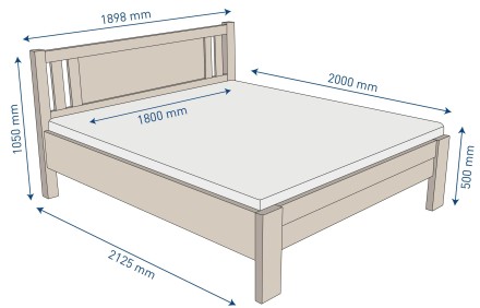 Solidne wykonane masywne łóżko Sion H3 stanie się godną ozdobą Twojej sypialni, wprowadzając do niej przytulność i komfort.