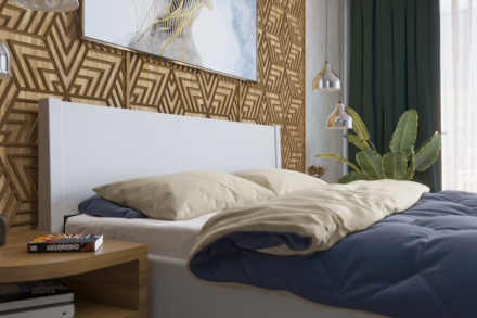 Solidne wykonane masywne łóżko Sion K1 stanie się godną ozdobą Twojej sypialni, wprowadzając do niej przytulność i komfort.