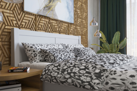 Solidne wykonane masywne łóżko Sion K3 stanie się godną ozdobą Twojej sypialni, wprowadzając do niej przytulność i komfort.