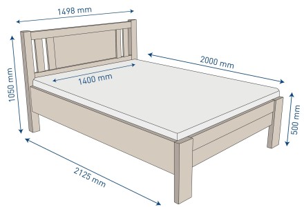 Solidne wykonane masywne łóżko Sion K1 stanie się godną ozdobą Twojej sypialni, wprowadzając do niej przytulność i komfort.