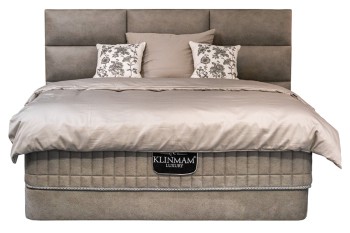 Luksusowe wezgłowie w połączeniu z podstawą typu boxspring tworzy ponadczasowe design łóżka, który pasuje do 
praktycznie każdej sypialni, nawet tej mniejszej.