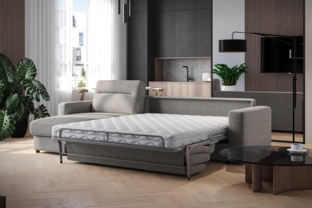 Sofa Lugano jest wielozadaniowa, w dzień będzie gustowny miejscem do relaksu, w nocy zagwarantuje komfortowy sen.