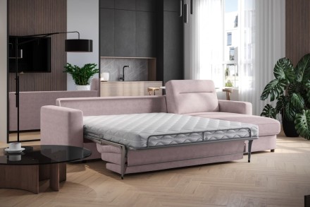 Sofa Lugano jest wielozadaniowa, w dzień będzie gustowny miejscem do relaksu, w nocy zagwarantuje komfortowy sen.