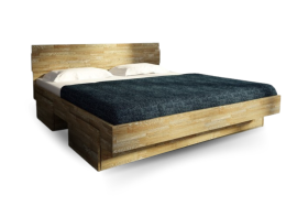 Luksusowe drewniane łóżko wykonane z drewna bukowego lub dębowego z miejscem do przechowywania