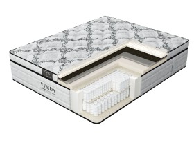 Elegancki materac Verda Hi-Balance, kolor Silver lace, 180x200 cm Wyjątkowy, komfortowy materac najwyższej jakości, który łączy w sobie najlepsze materiały naturalne wraz z systemem sprężyn kieszonkowych.