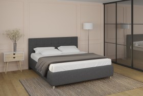 Eleganckie łóżko tapicerowane Boston Frame, kolor Tetra Steel