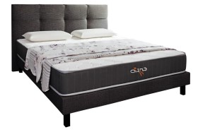 ENZIO Baltimore Boxspring Elite, Savana Grey, 180x200 cm Łóżko Baltimore jest dominującym elementem pasującym do każdej nowoczesnej sypialni.