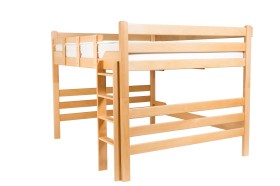 Drewniane łóżko dwupoziomowe Sagunto. 