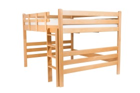 Drewniane łóżko dwupoziomowe Tropea. 
