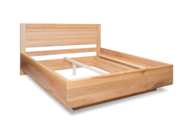 Łóżko z litego drewna o wyjątkowej konstrukcji, które sprawia wrażenie jakby się unosiło