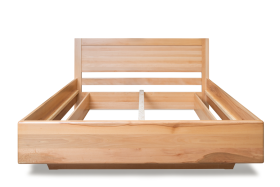 Łóżko z litego drewna o wyjątkowej konstrukcji, które sprawia wrażenie jakby się unosiło