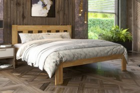Łóżko z litego drewna - buk naturalny Elisa, wersja BK1