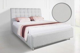 Tapicerowane łóżko w ponadczasowym stylu, odpowiednie do każdej sypialni Nashville Frame, kolor Valencia White